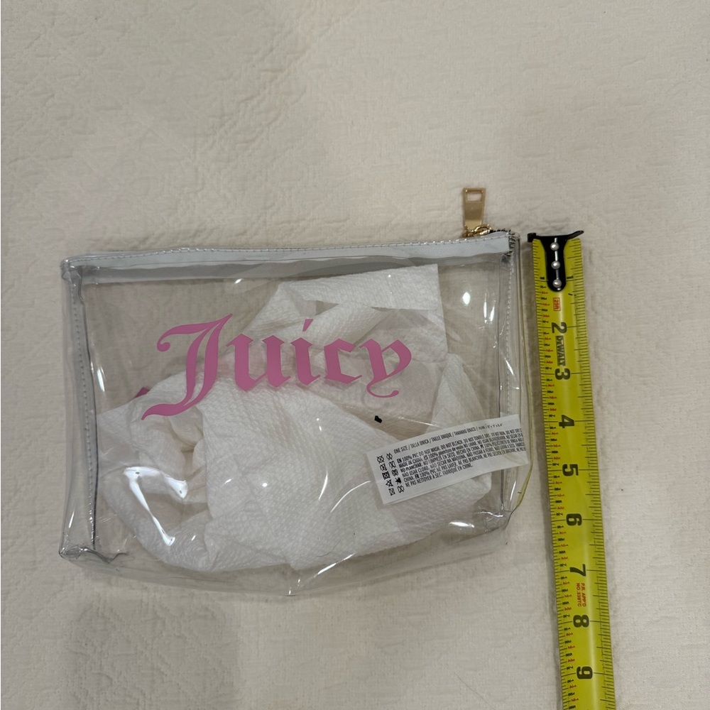 Juicy Couture Transparent Pouch with Pink Logo